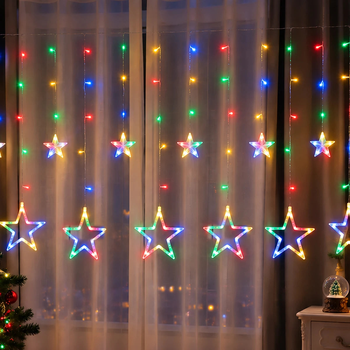 Cortina de luces de estrellas 3 m