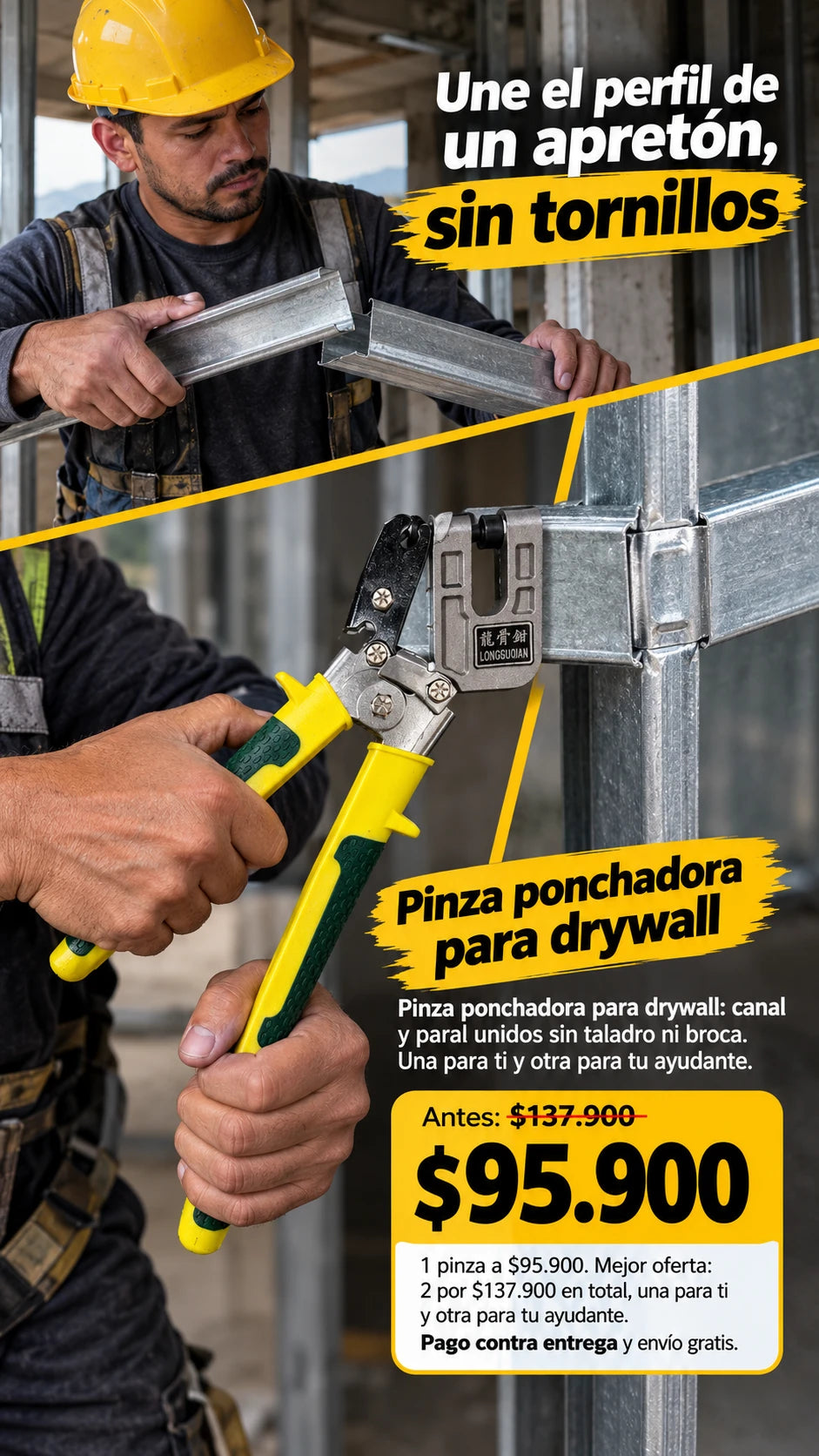 Pinza ponchadora para drywall