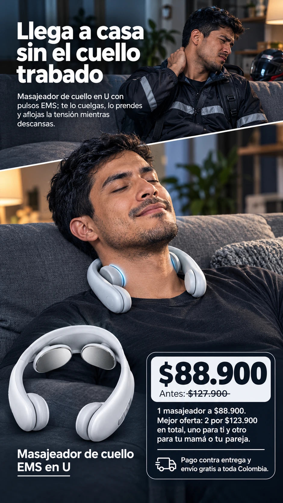 Masajeador de cuello EMS en U