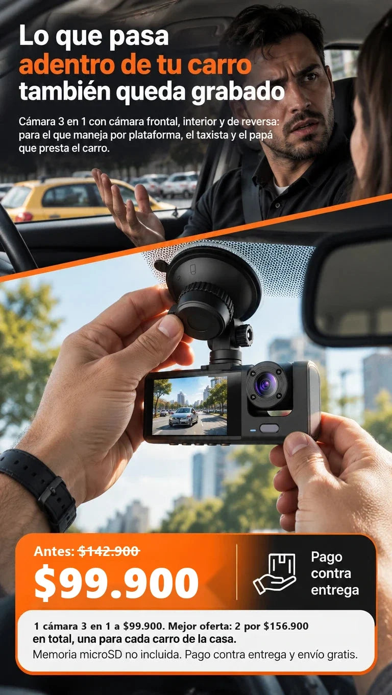 Cámara para carro 3 en 1 a $99.900
