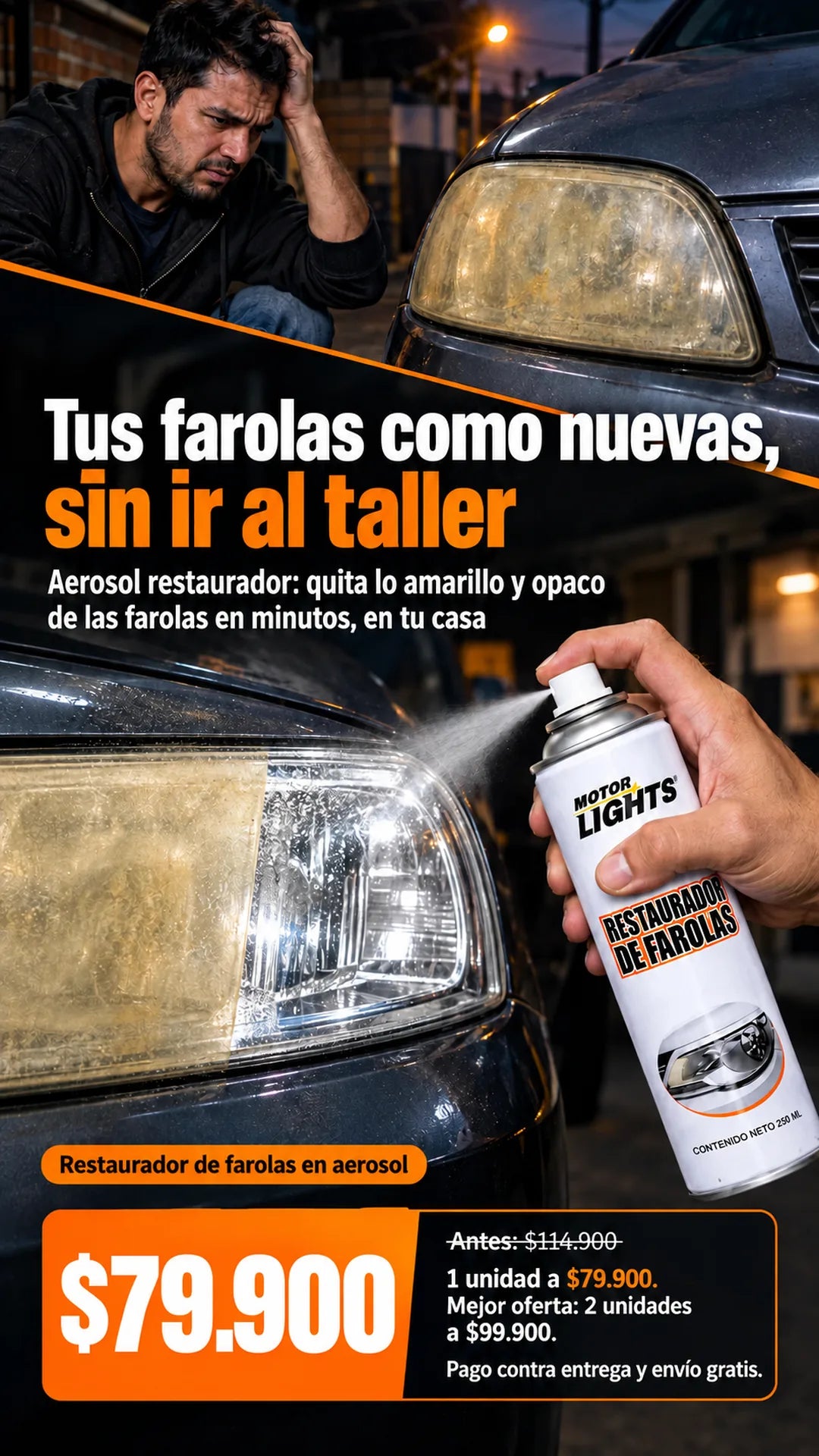 Restaurador de farolas en aerosol